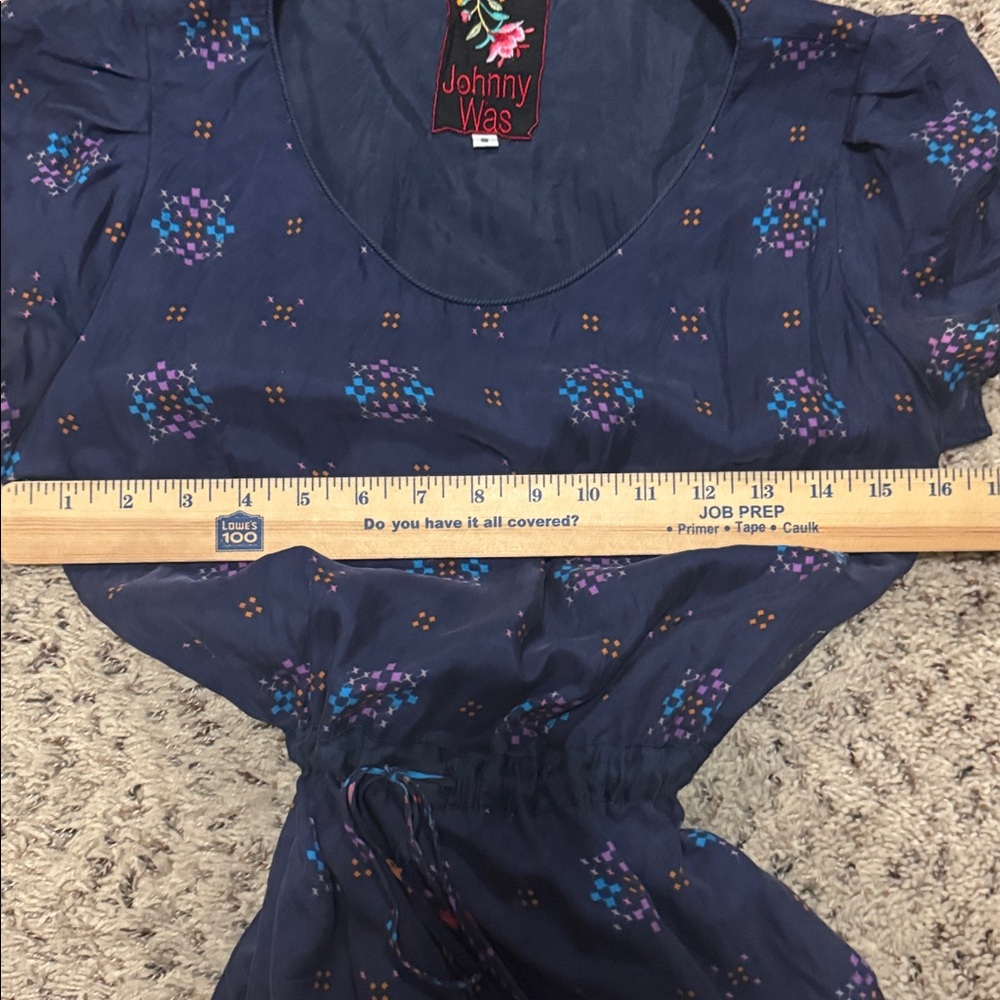 Johnny Was Womens Silk Paisley Print Drawstring Waist Midi Dress Size S - Picture 7 of 8